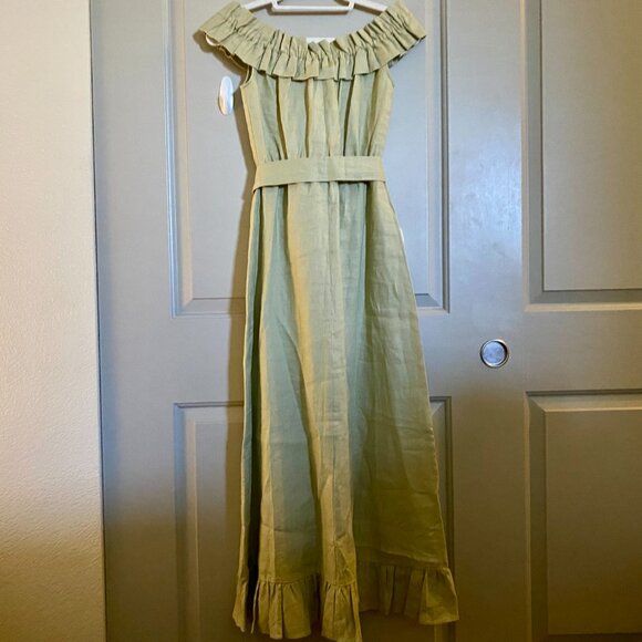 Reformation Sycamore Linen Dress in Dried Herbs Size XS - Picture 4 of 7